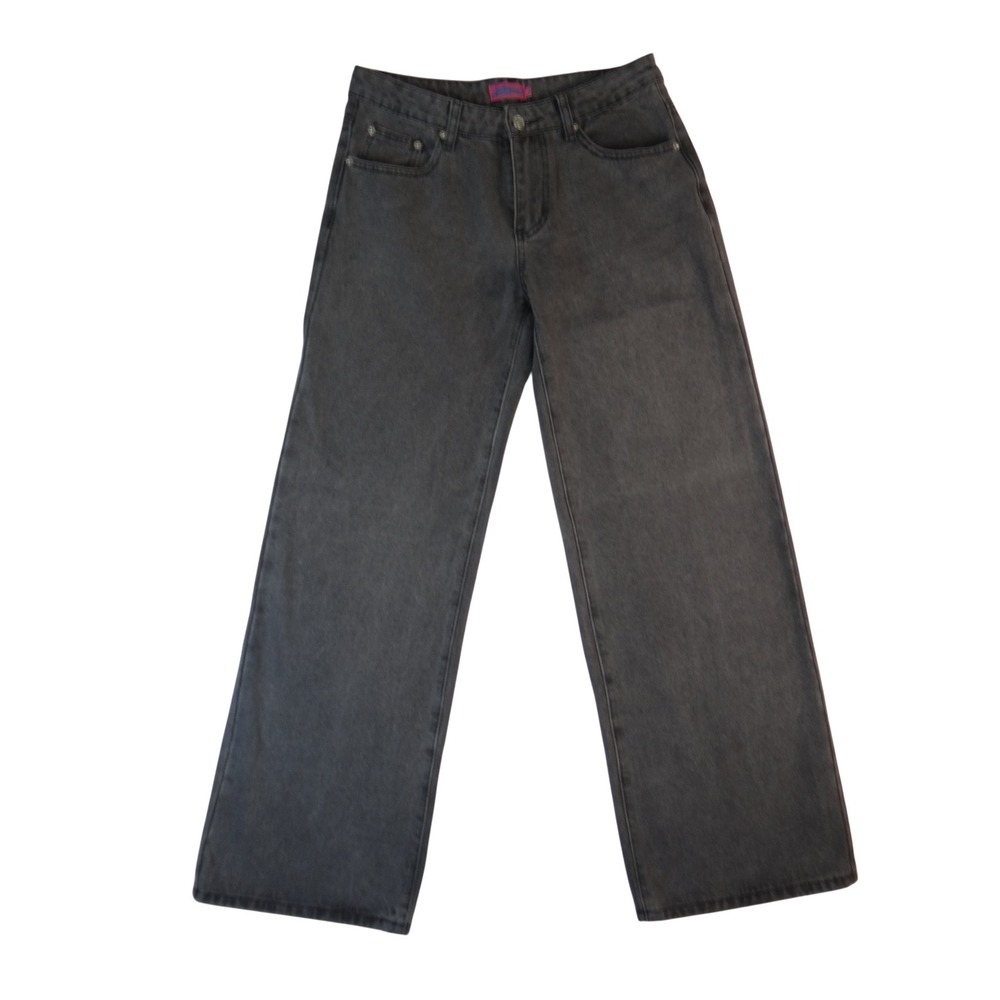 EDIKTED Wide Leg Jeans Charcoal Wash Women's Size M